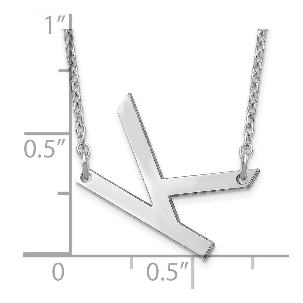 Sterling Silver Polished Small Letter K Necklace