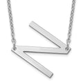 Sterling Silver Polished Small Letter N Necklace