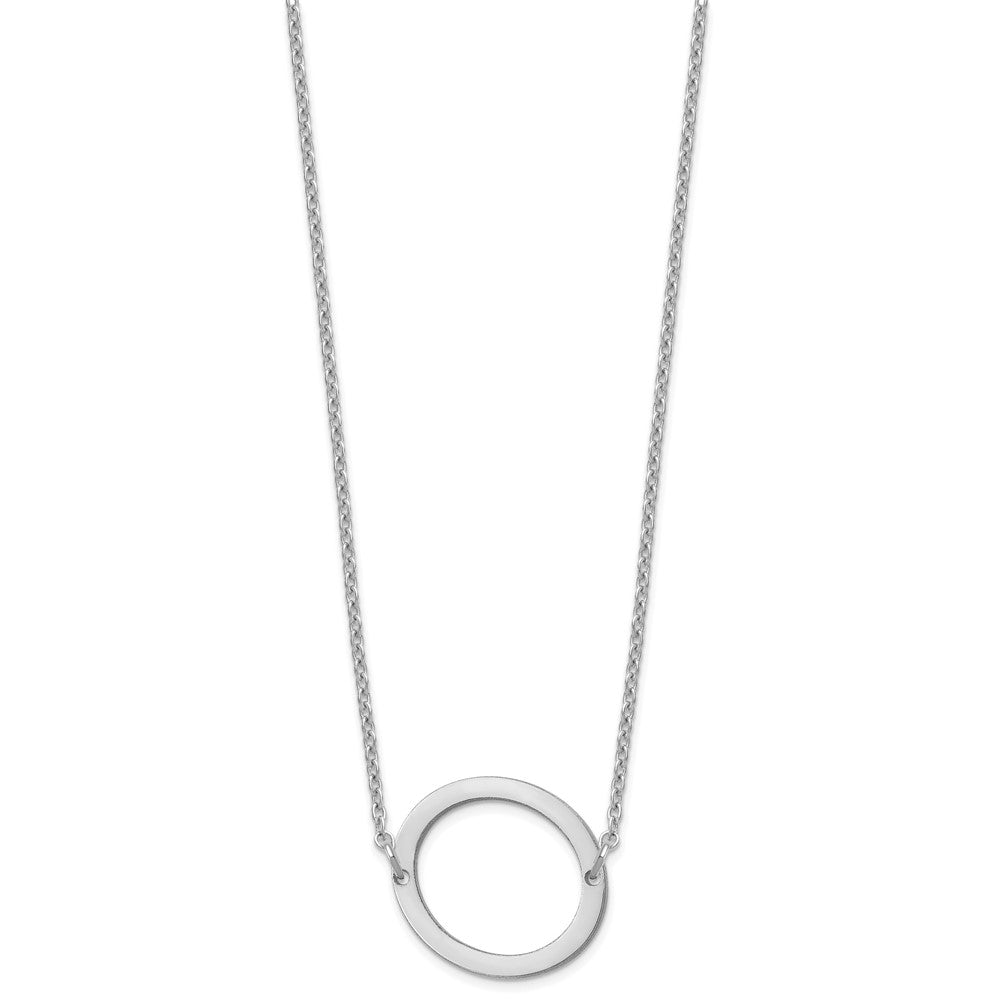 Sterling Silver Polished Small Letter O Necklace