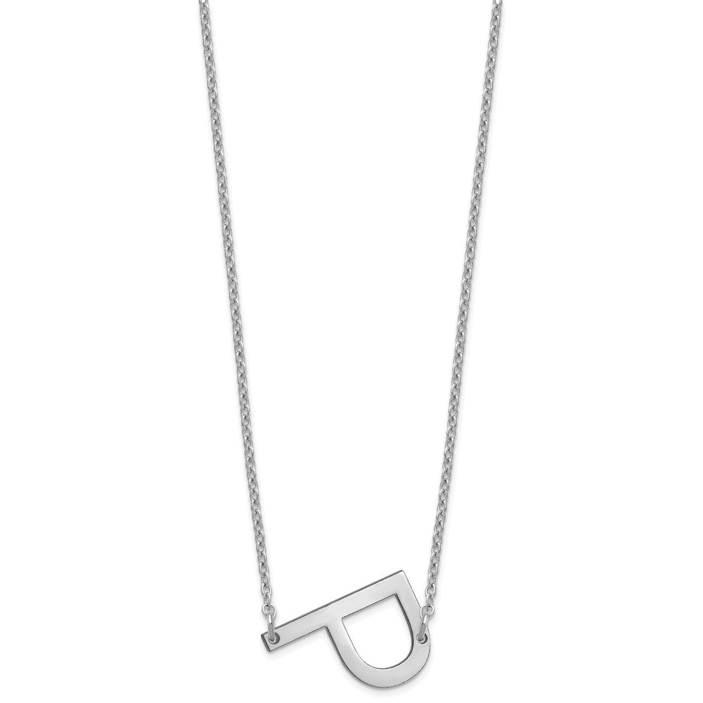 Sterling Silver Polished Small Letter P Necklace