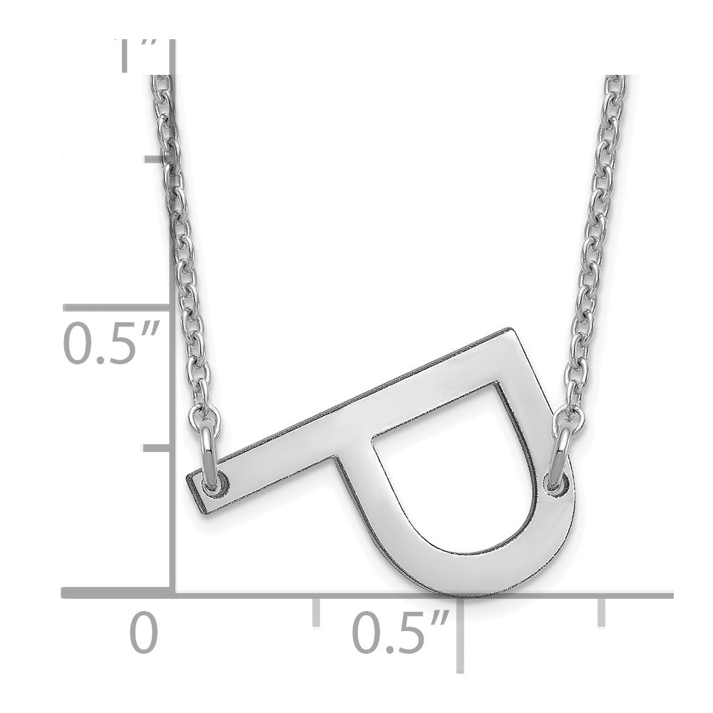 Sterling Silver Polished Small Letter P Necklace