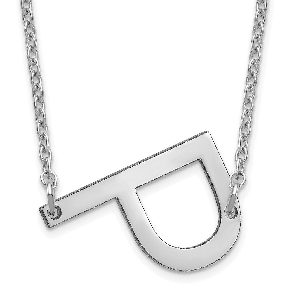 Sterling Silver Polished Small Letter P Necklace