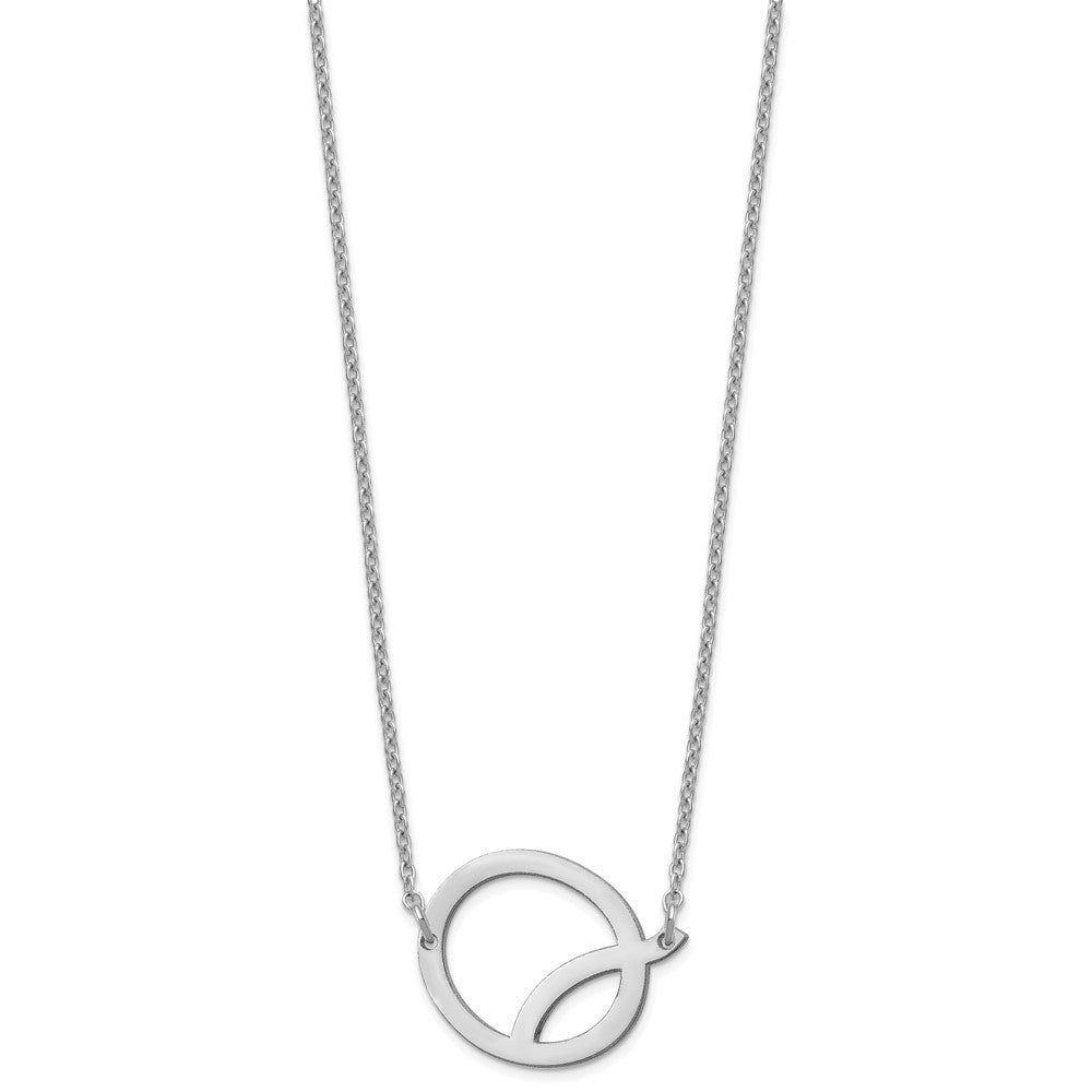 Sterling Silver Polished Small Letter Q Necklace