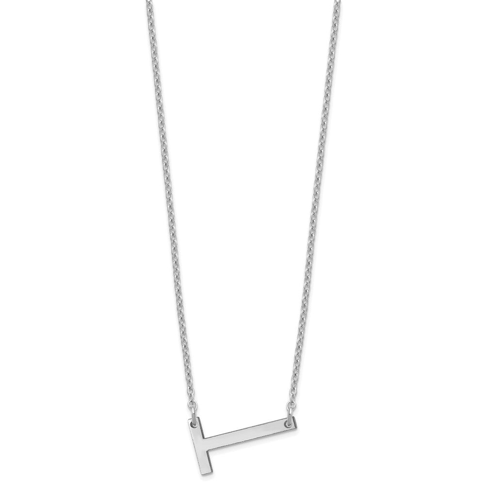 Sterling Silver Polished Small Letter T Necklace