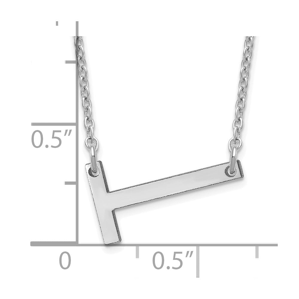 Sterling Silver Polished Small Letter T Necklace