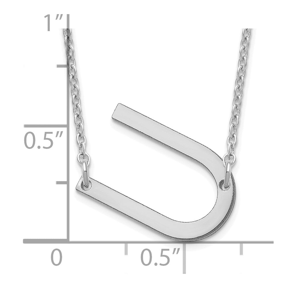 Sterling Silver Polished Small Letter U Necklace