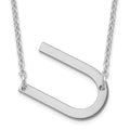 Sterling Silver Polished Small Letter U Necklace