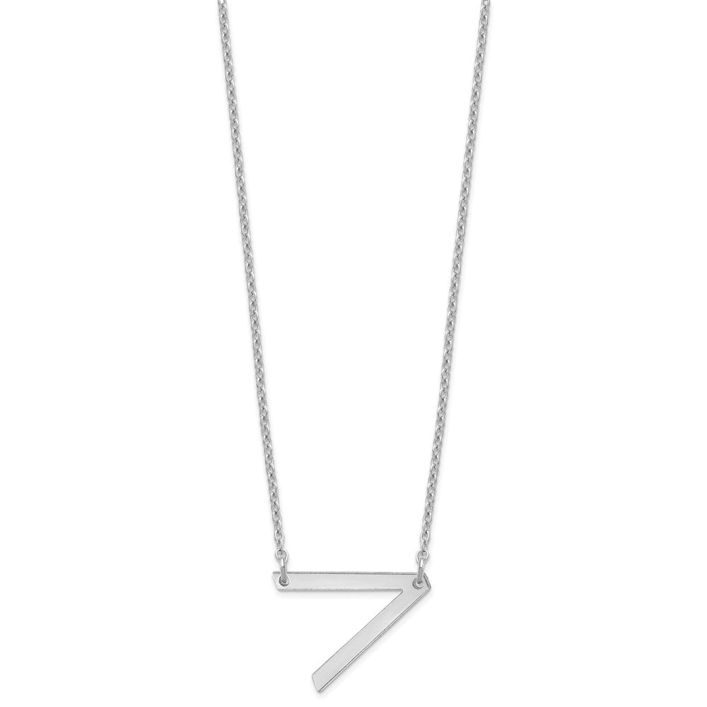 Sterling Silver Polished Small Letter V Necklace