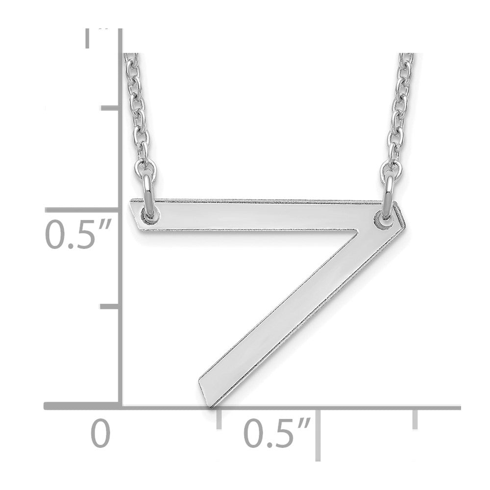 Sterling Silver Polished Small Letter V Necklace