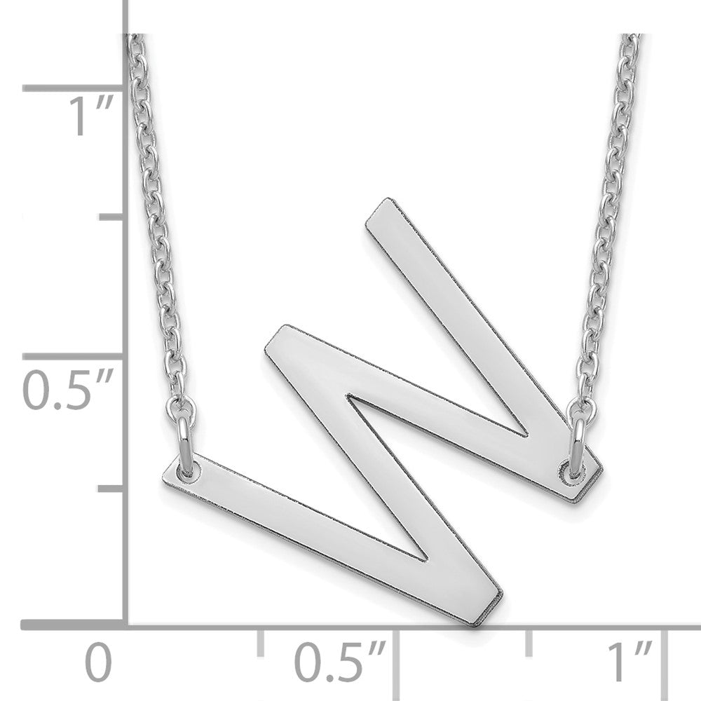 Sterling Silver Polished Small Letter W Necklace