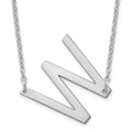 Sterling Silver Polished Small Letter W Necklace