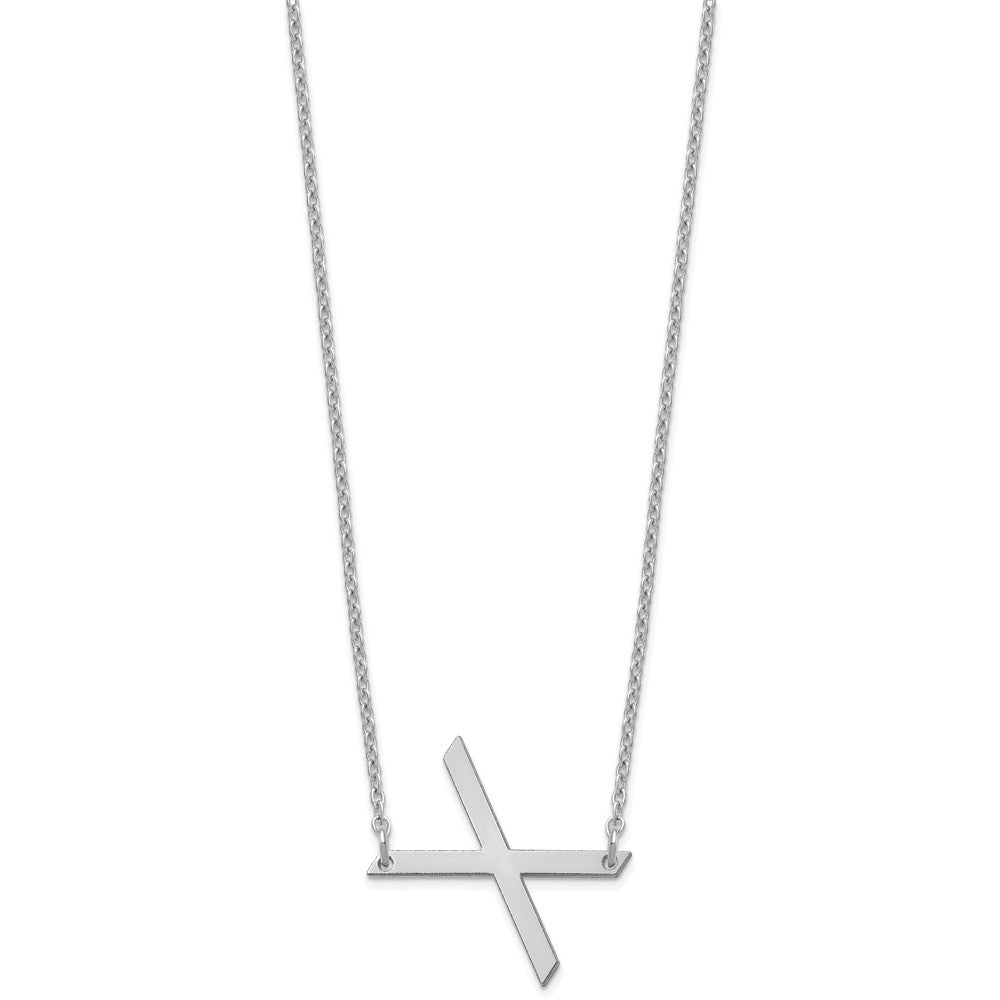 Sterling Silver Polished Small Letter X Necklace