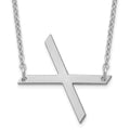 Sterling Silver Polished Small Letter X Necklace