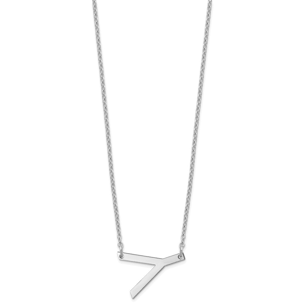 Sterling Silver Polished Small Letter Y Necklace