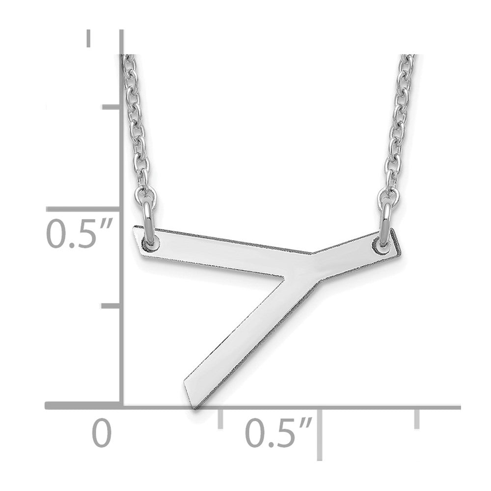 Sterling Silver Polished Small Letter Y Necklace