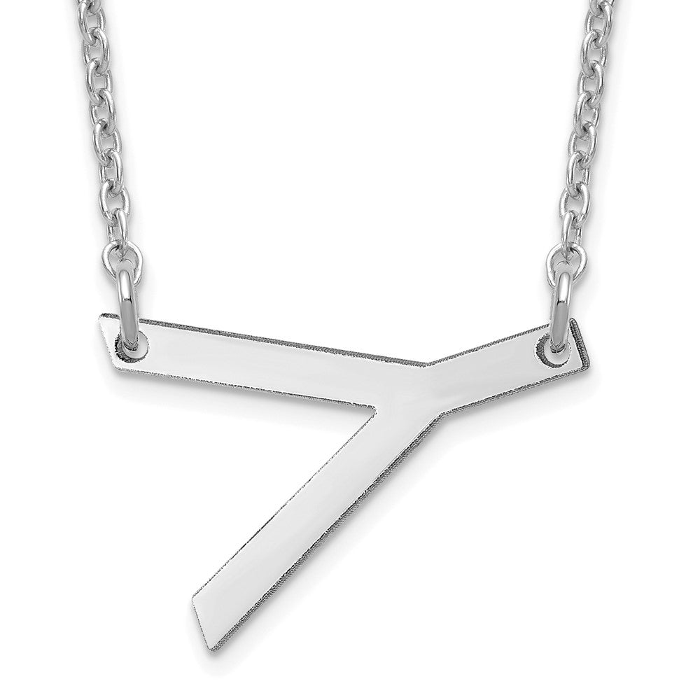 Sterling Silver Polished Small Letter Y Necklace