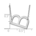 14K White Gold Polished Small Letter B Necklace