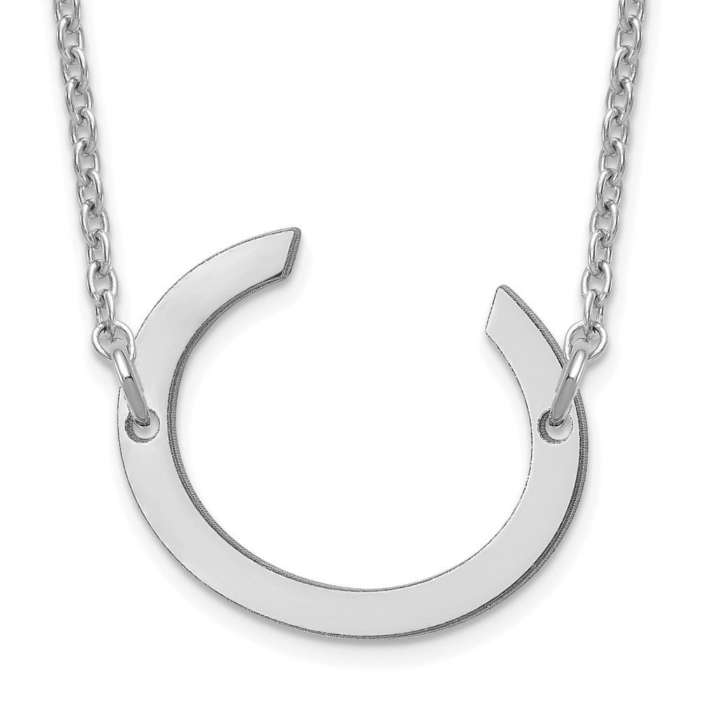 14K White Gold Polished Small Letter C Necklace