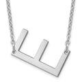 14K White Gold Polished Small Letter E Necklace
