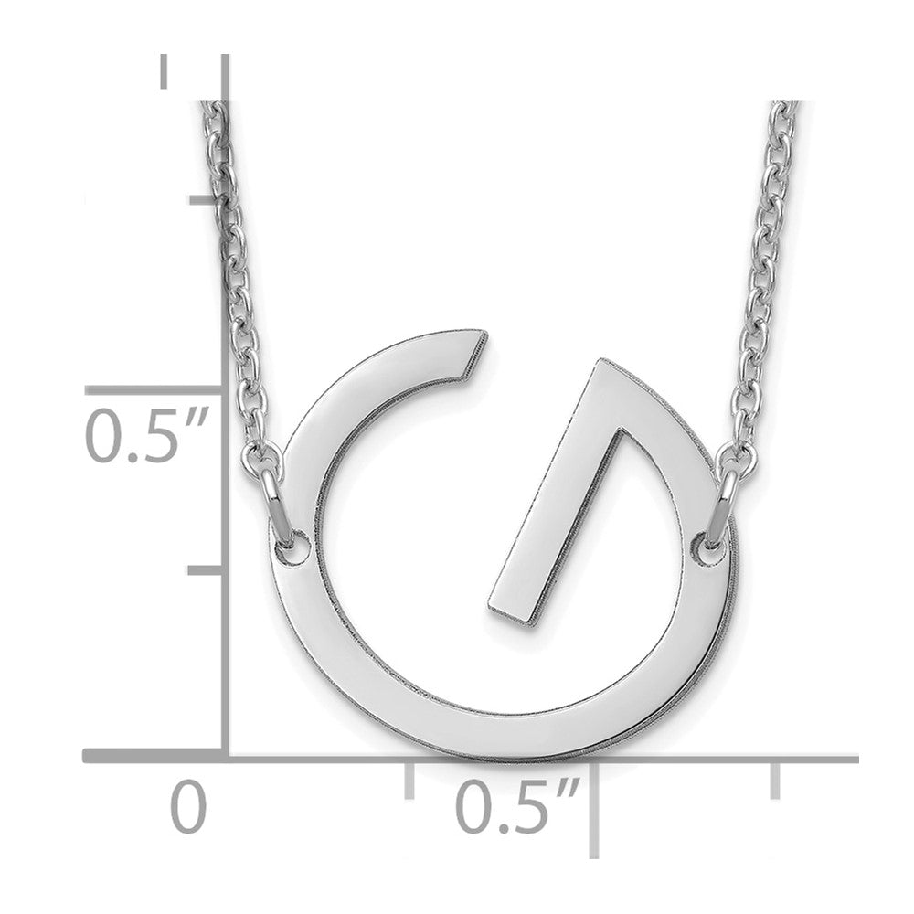 14K White Gold Polished Small Letter G Necklace