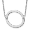 14K White Gold Polished Small Letter O Necklace