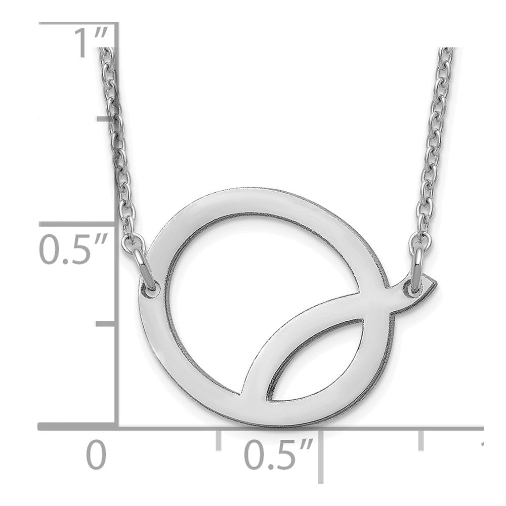 14K White Gold Polished Small Letter Q Necklace