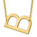 14K Yellow Gold Polished Small Letter B Necklace