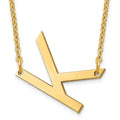 14K Yellow Gold Polished Small Letter K Necklace