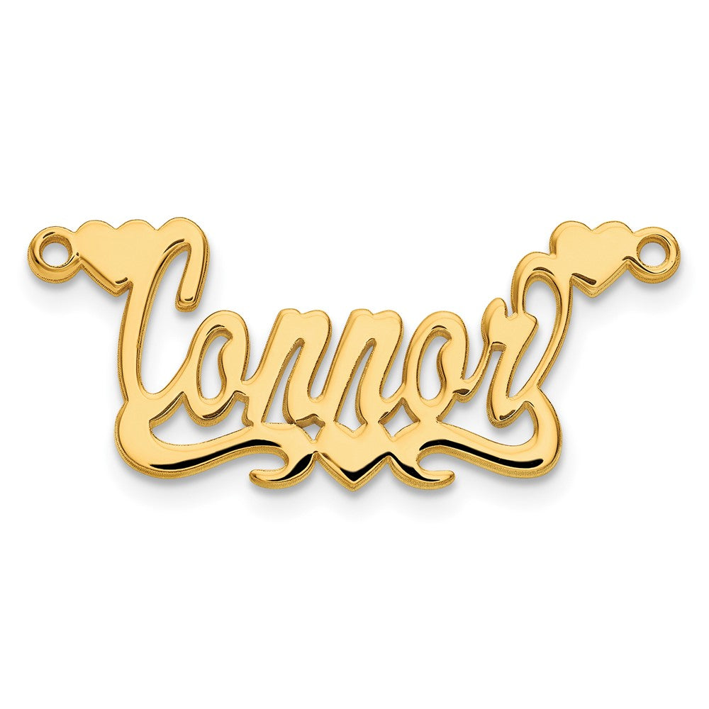 14k Yellow Gold Polished Hearts Name Plate