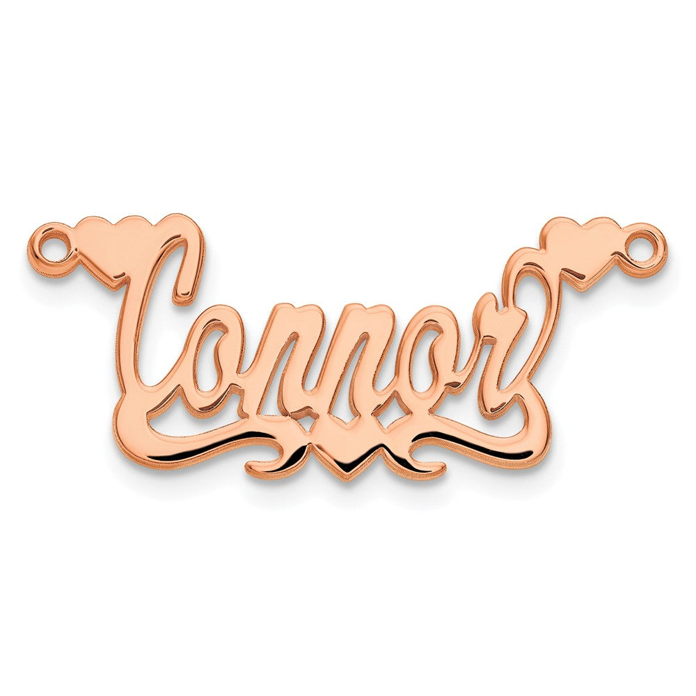 14k Rose Gold Polished Hearts Name Plate