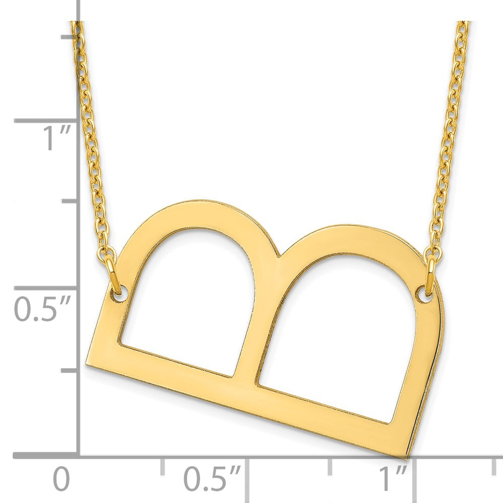 Sterling Silver/Gold-plated Large Sideways Initial B Necklace