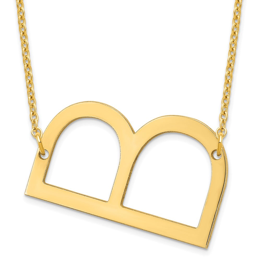 Sterling Silver/Gold-plated Large Sideways Initial B Necklace