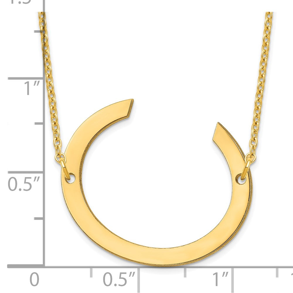 Sterling Silver Gold Plated Polished Large Letter C Necklace