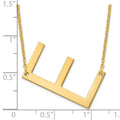 Sterling Silver Gold Plated Polished Large Letter E Necklace