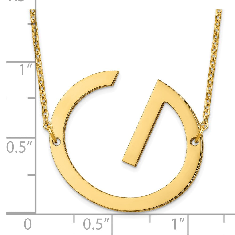Sterling Silver Gold Plated Polished Large Letter G Necklace