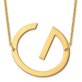 Sterling Silver Gold Plated Polished Large Letter G Necklace