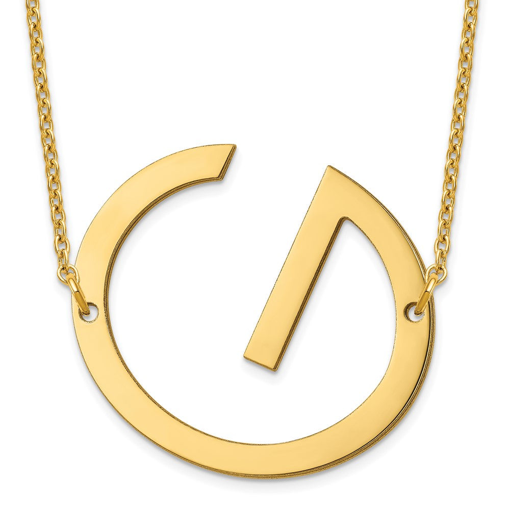 Sterling Silver Gold Plated Polished Large Letter G Necklace