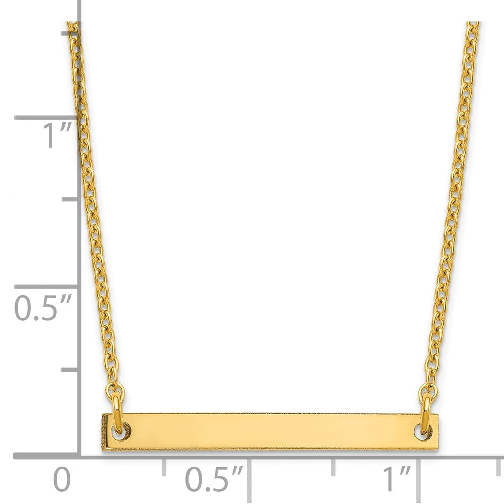 Sterling Silver Gold Plated Polished Large Letter I Necklace