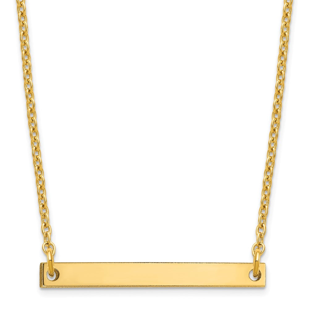 Sterling Silver Gold Plated Polished Large Letter I Necklace
