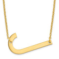 Sterling Silver Gold Plated Polished Large Letter J Necklace