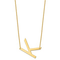 Sterling Silver Gold Plated Polished Large Letter K Necklace