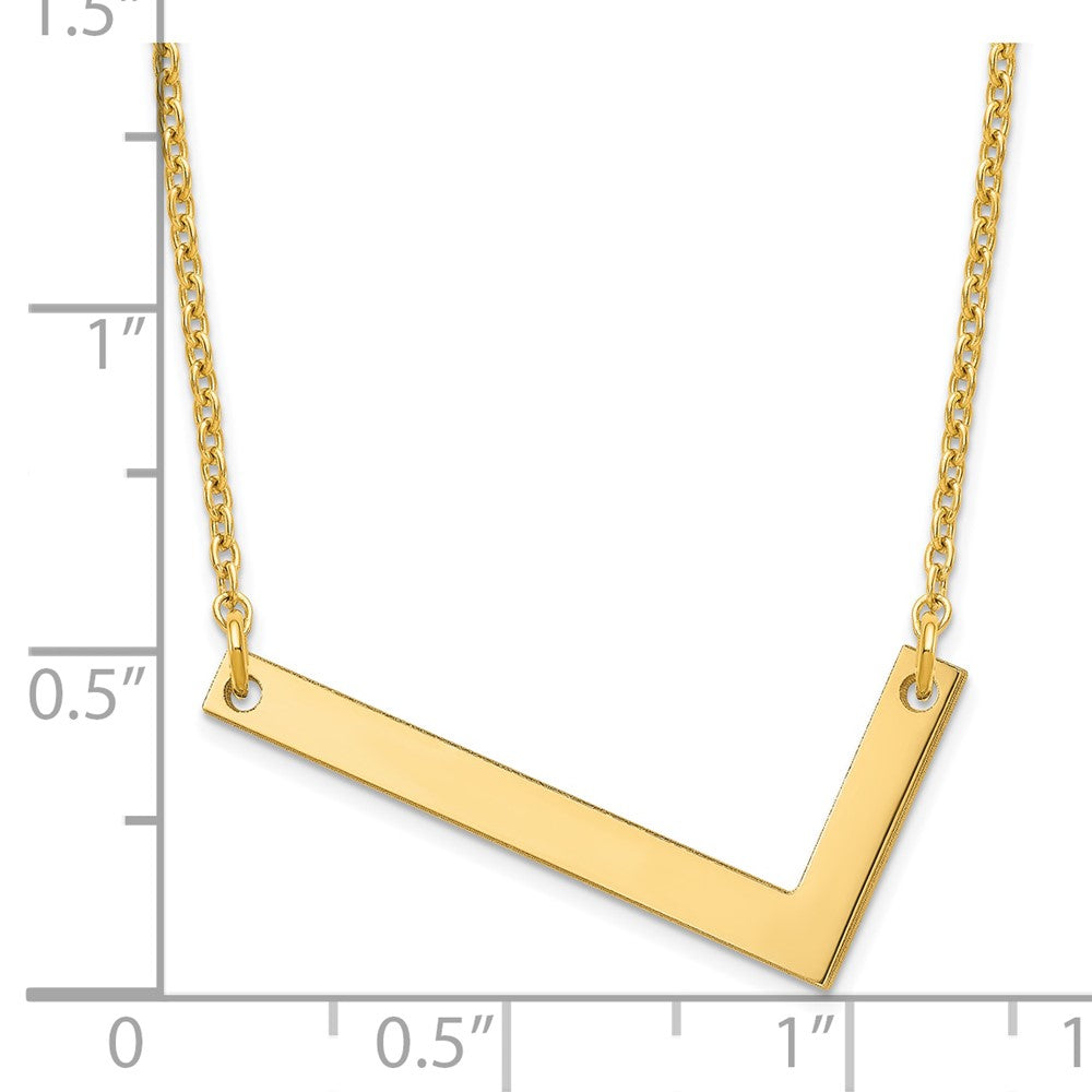 Sterling Silver Gold Plated Polished Large Letter L Necklace