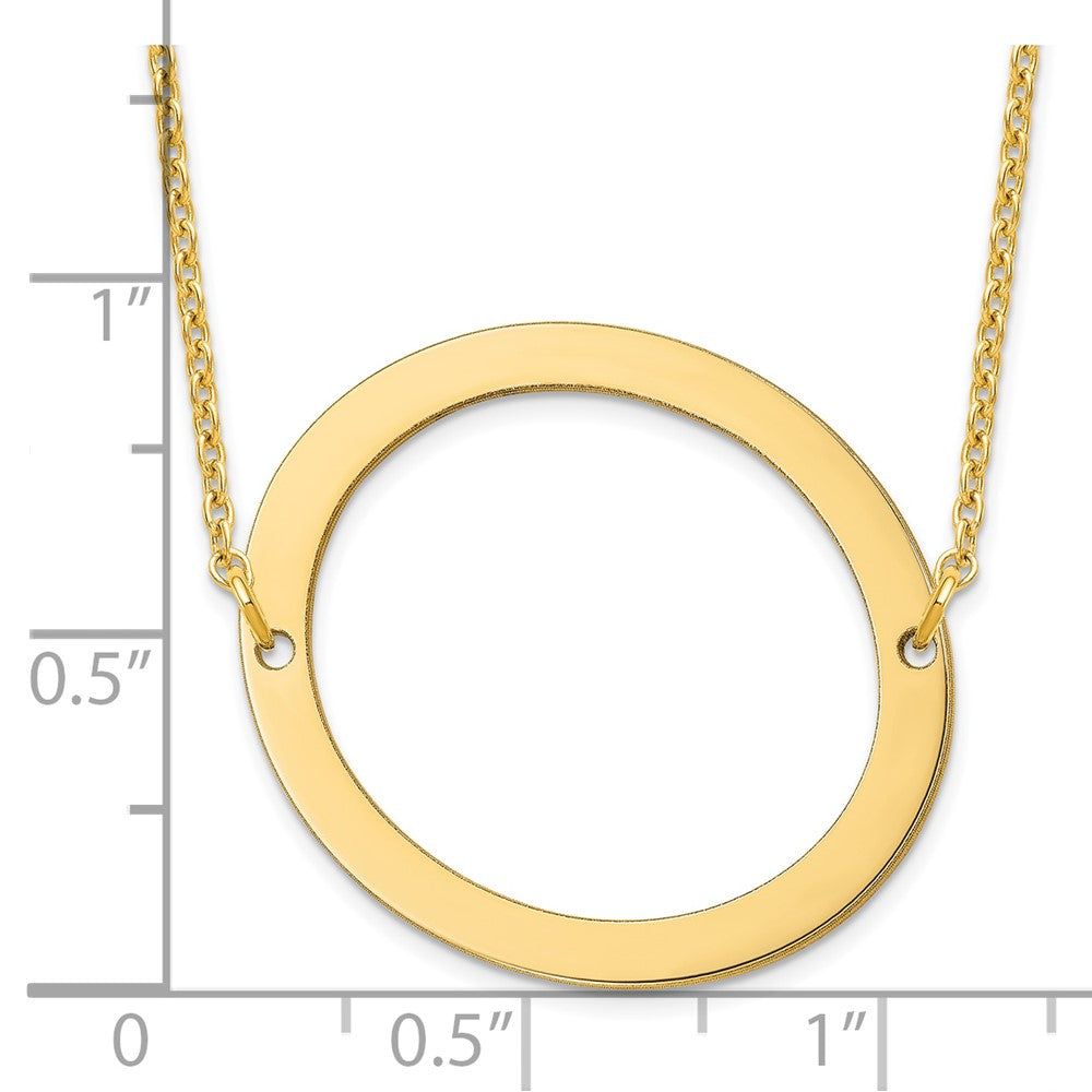 Sterling Silver Gold Plated Polished Large Letter O Necklace