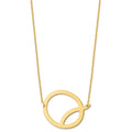 Sterling Silver Gold Plated Polished Large Letter Q Necklace