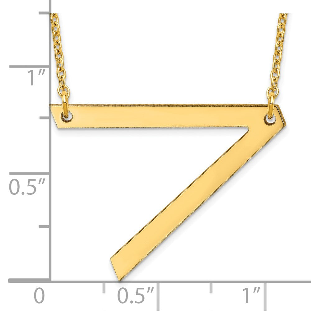 Sterling Silver Gold Plated Polished Large Letter V Necklace