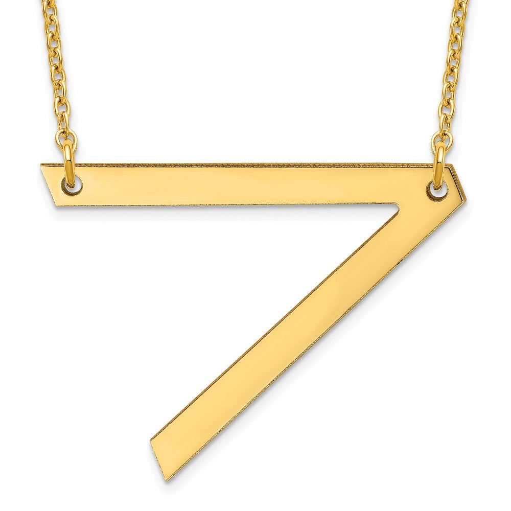 Sterling Silver Gold Plated Polished Large Letter V Necklace