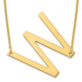 Sterling Silver Gold Plated Polished Large Letter W Necklace
