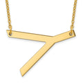 Sterling Silver Gold Plated Polished Large Letter Y Necklace