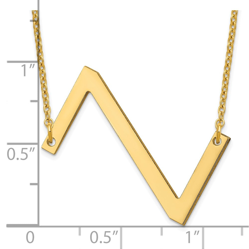 Sterling Silver Gold Plated Polished Large Letter Z Necklace