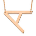 Sterling Silver Rose Gold Plated Polished Large Letter A Necklace
